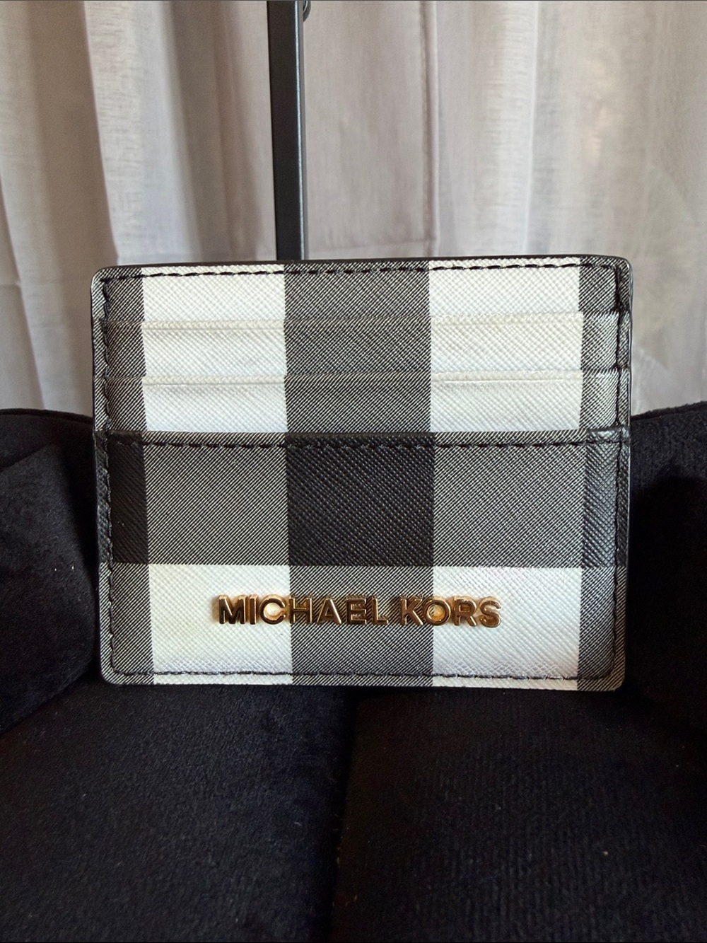 Michael Kors Buffalo Check Card Holder